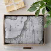 Old World Map Segelkarte auf Grau-Decoupage Seidenpapier (Geschenk)