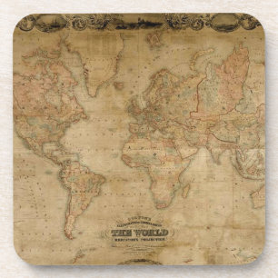 Old World Map Vintag Cork Untersetzer