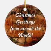 Old World Map Weihnachtsgrüße Keramikornament (Hinten)