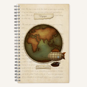 Old World New World Maps Custom Steampunk 5.5x8.5 Notizblock