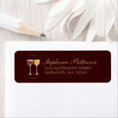 Old World Red & White Wine Glass Address Labels (Insitu)