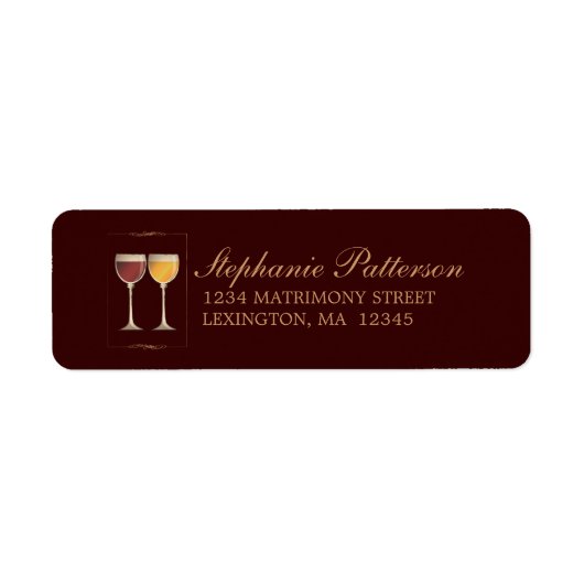 Old World Red & White Wine Glass Address Labels (Vorne)
