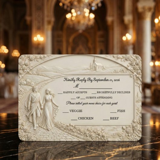 Old World Romantic Architectural Arch RSVP Karte
