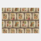 Old World Rustic Vintage Weihnachtsszenen Geschenkpapier Set (Vorderseite 3)