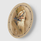 Old World Santa 2 Große Wanduhr (Winkel)