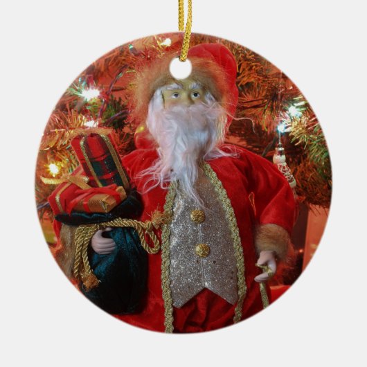 Old World Santa Closing Keramik Ornament (Vorne)