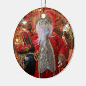 Old World Santa Closing Keramik Ornament (Links)