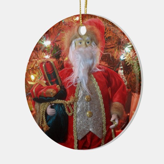 Old World Santa Closing Keramik Ornament (Links)