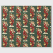 Old World Santa Vintage Weihnachtsfeiertage Wrappi Geschenkpapier (Flach)