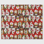 Old World Santas Multicologe Weihnachten Geschenkpapier (Flach)