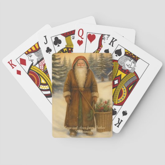 Old World Style Father Christmas Playing  Spielkarten (Rückseite)