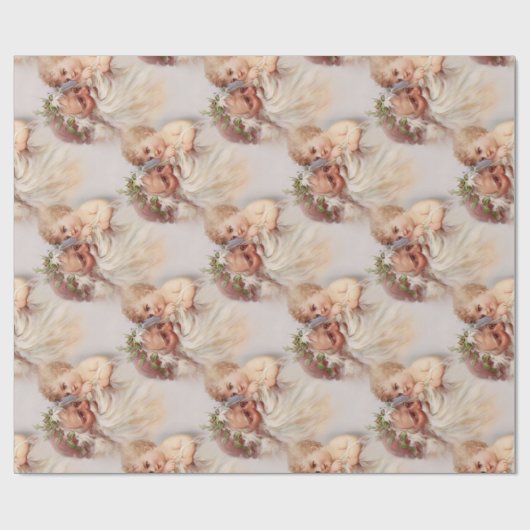 Old World Viktorianisch Santa Claus und Cherub Geschenkpapier (Flach)