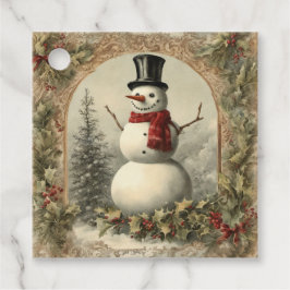 Old World Vintage Snowman Christmas Geschenkanhänger