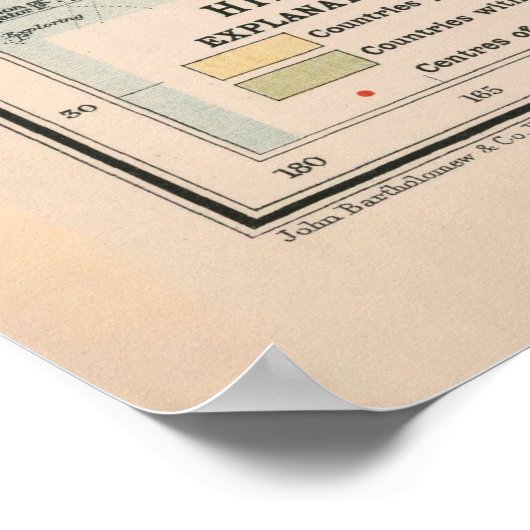 Old World Whaling Map (1907) Poster (Ecke)