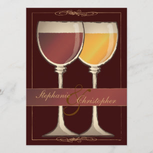 Old World Wineglass Weinberg Weingut Hochzeit Einladung