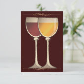 Old World Wineglass Weinberg Weinkarte RSVP Karte (Stehend Vorderseite)