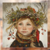 Old World Winter Child Fensteraufkleber (Blatt 2)