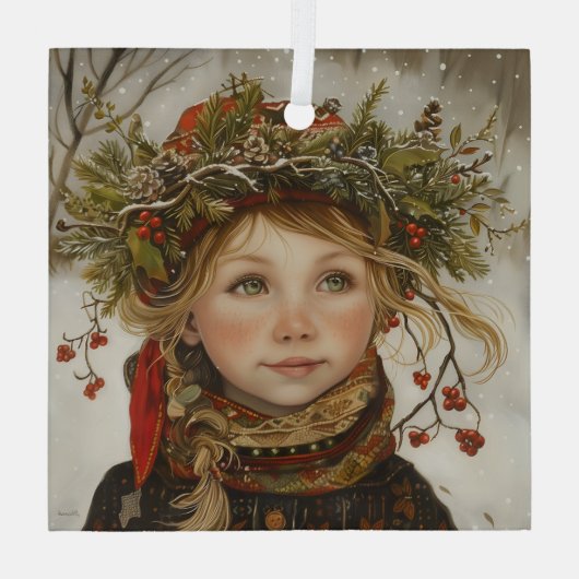 Old World Winter Child Ornament Aus Glas (Rückseite)