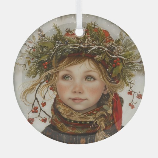Old World Winter Child Ornament Aus Glas (Vorderseite)