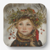 Old World Winter Child Pappteller (Vorderseite)