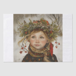 Old World Winter Child Seidenpapier