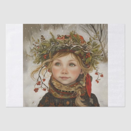 Old World Winter Child Seidenpapier (Vorderseite)