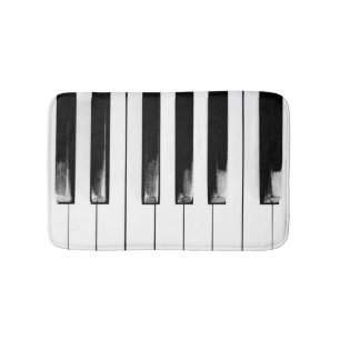 Old Worn Piano Keys Badematte
