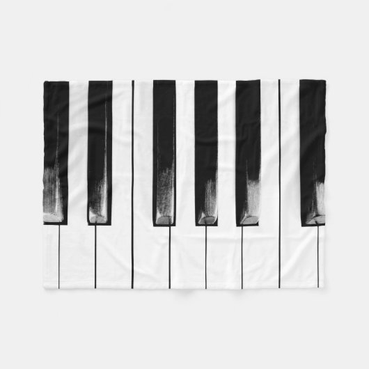 Old Worn Piano Keys Fleecedecke (Vorderseite (Horizontal))