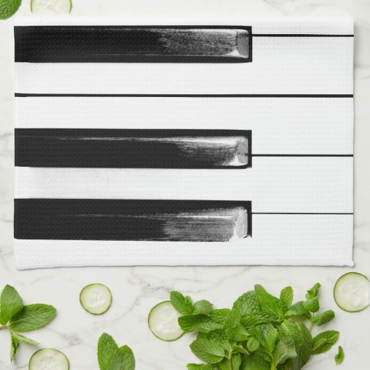 Old Worn Piano Keys Geschirrtuch (Gefaltet)