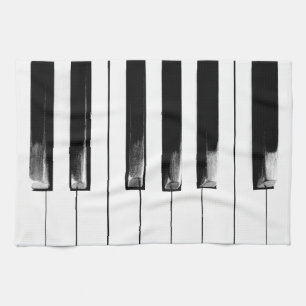 Old Worn Piano Keys Geschirrtuch