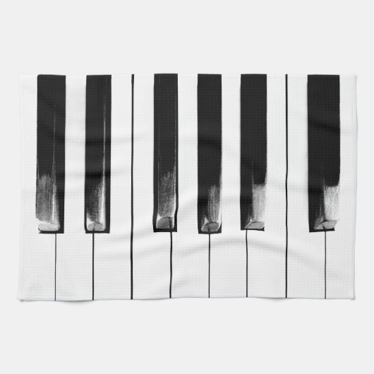 Old Worn Piano Keys Geschirrtuch (Horizontal)