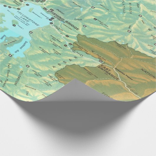 Old Yellowstone National Park Map (1972) Geschenkpapier (Ecke)
