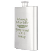 "Old & Young"-individuelle Name Flachmann (Links)