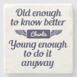 "Old & Young" individuelle Name Stone Untersetzer