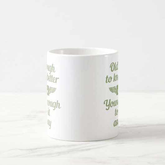 "Old & Young" individuelle Name Tasse (Mittel)