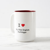 Olde Englisch Bulldogge Kaffee-Tasse Zweifarbige Tasse (Vorderseite Links)