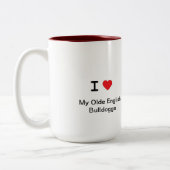 Olde Englisch Bulldogge Kaffee-Tasse Zweifarbige Tasse (Links)