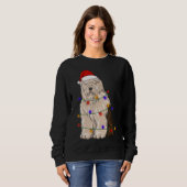 Olde English Sheepdog Hund trägt Weihnachtshut Li Sweatshirt (Vorne ganz)
