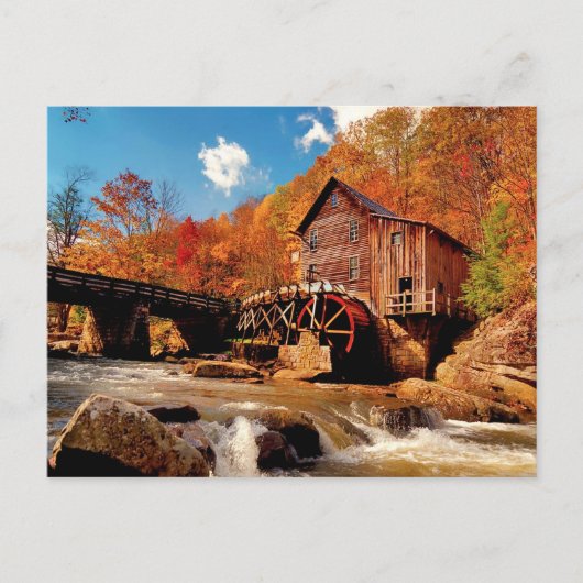 Olde Mill im Herbst Postkarte (Vorderseite)