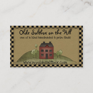 Olde Red Saltbox Rustic Primitive Business Card Visitenkarte