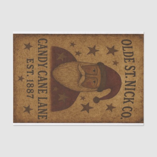 Olde St Nick Zuckerstangen Seidenpapier (Vorderseite)