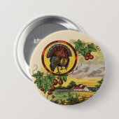 Olde Tyme Tom die Türkei Erntedank-Knopf-Button Button (Vorne & Hinten)