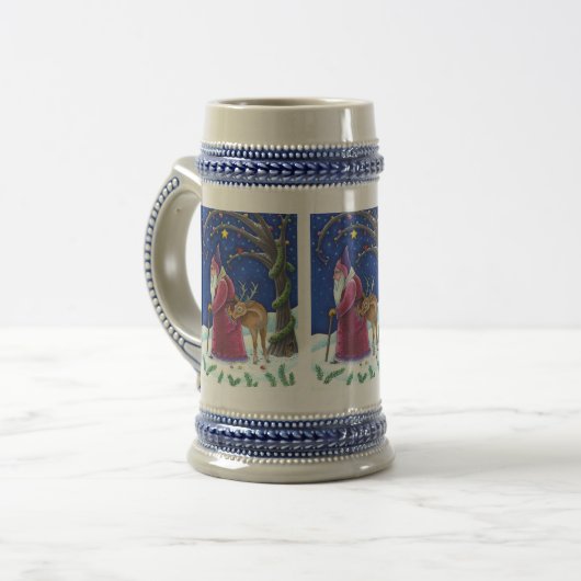 OLDE WORLD BELSNICKLE & HUNGRY REINDEER, CHRISTMAS BIERGLAS (Vorderseite Links)