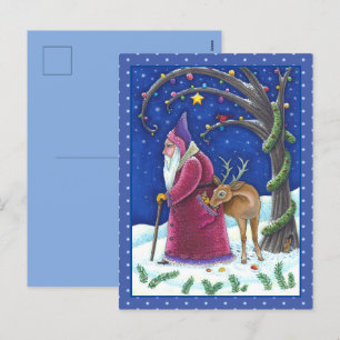 OLDE WORLD BELSNICKLE & HUNGRY REINDEER, CHRISTMAS FEIERTAGSPOSTKARTE