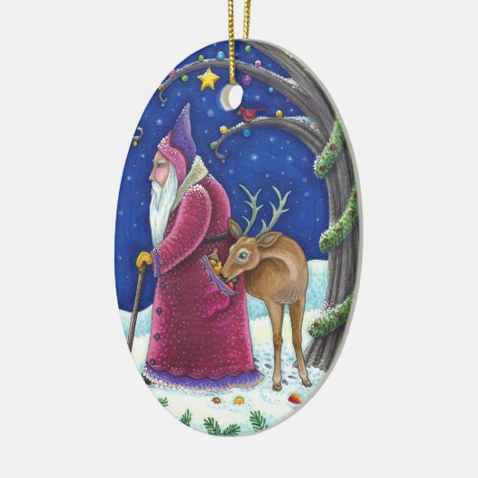 OLDE WORLD BELSNICKLE & HUNGRY REINDEER, CHRISTMAS KERAMIK ORNAMENT (Links)