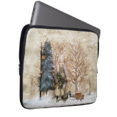 Olde World Santa mit Schlitten-Projekttasche Laptopschutzhülle (Vorne Rechts)
