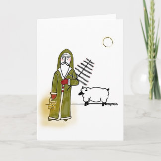 Olde World Santa n Sheep Feiertagskarte