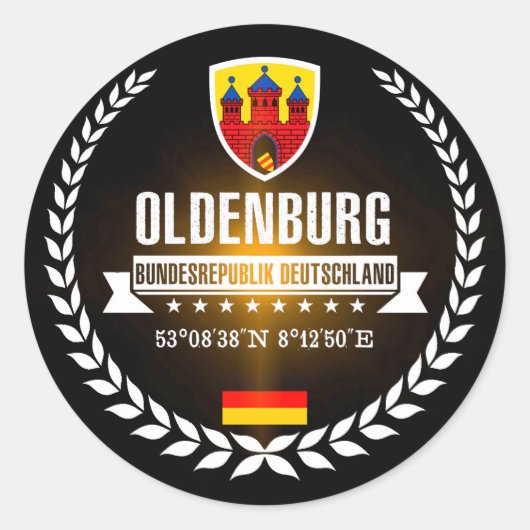 Oldenburg Runder Aufkleber (Vorderseite)