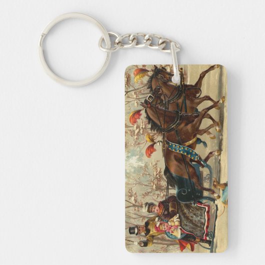 Older and Younger Sisters Ride - Mary Evans Schlüsselanhänger (Vorderseite)