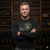 Older Slower Smarter Skull US Flag Long Sleeve Tee